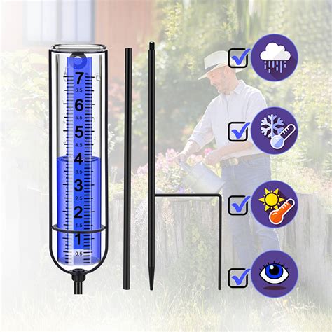 Cevemin Rain Gauge Freeze Proof Rain Gauge Outdoor Nesting Rated Large