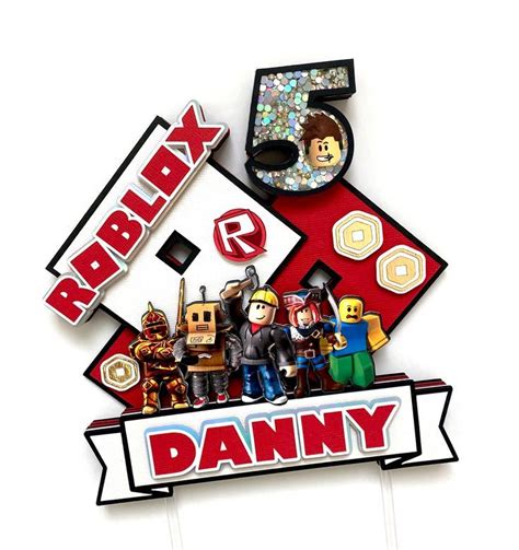 A Roblox Cake Topper For Dannys 5th Birthday Complete With A Number 5