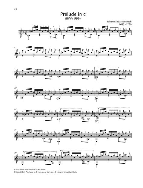 Prelude In C By Johann Sebastian Bach Sheet Music For Solo Guitar At