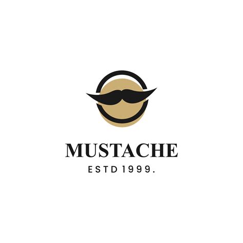 mustache iconic logo design on isolated background 13547906 Vector Art ...