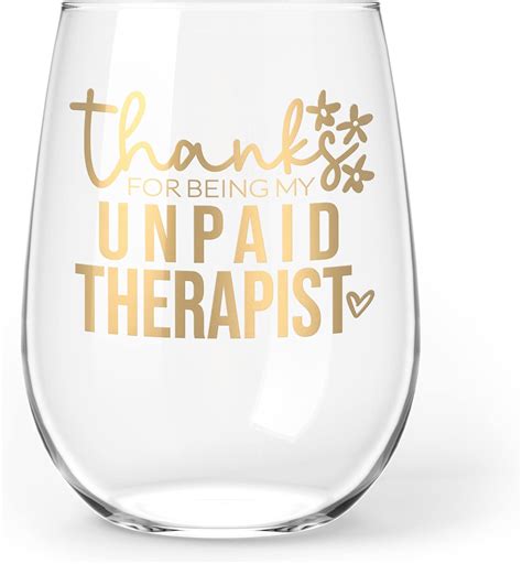 Loco Llama Thanks For Being My Unpaid Therapists Stemless Wine Glass 17oz Wine