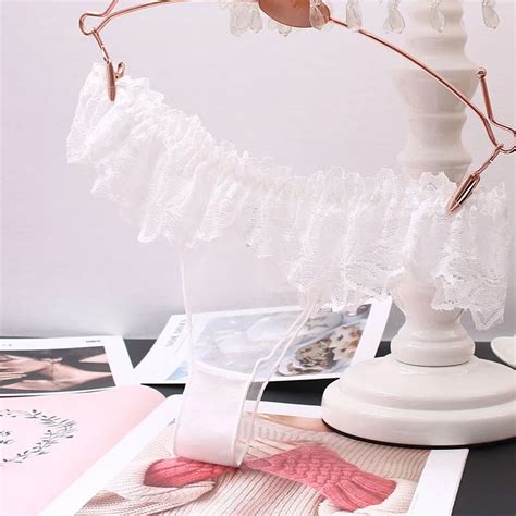 Uaang Women Erotic Lingerie Lace Transparent Panties Sexy Briefs Kawaii Bowknot Open Crotchless