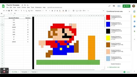 Create Math Pixel Art Using Google Sheets Youtube