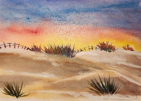 Seniors ONLY Watercolor Painting Of Sand Dunes