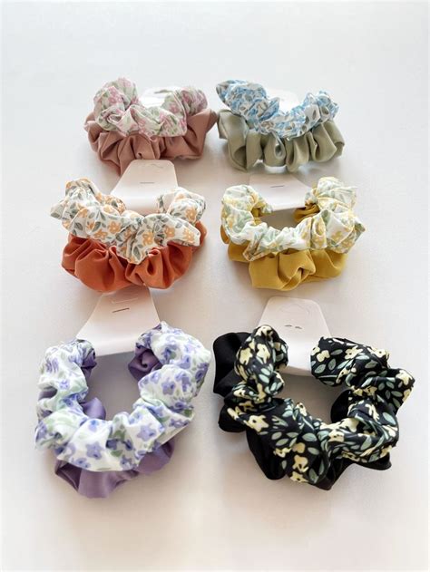 Multicolor Casual Polyester Floral Scrunchies Embellished Women Accessories Flower Scrunchie