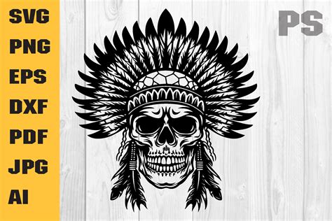 Indian Skull Svg Native American Skull Graphic By Ilukkystore