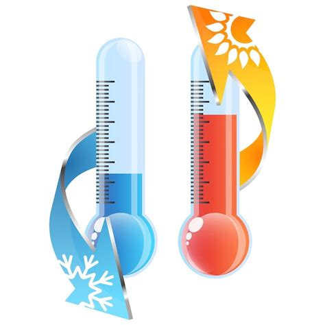 Premium Vector Red And Blue Thermometer High And Low Temperature