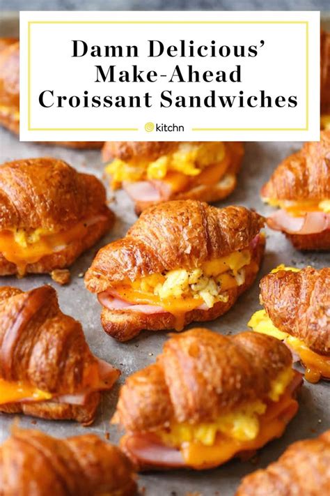 Croissant Sandwiches With Ham And Cheese On Them