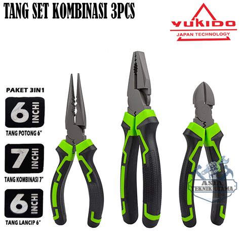 BLITZ 3 Pcs Tang Lancip Tang Potong Tang Kombinasi Set Pak 6 Inch A T U