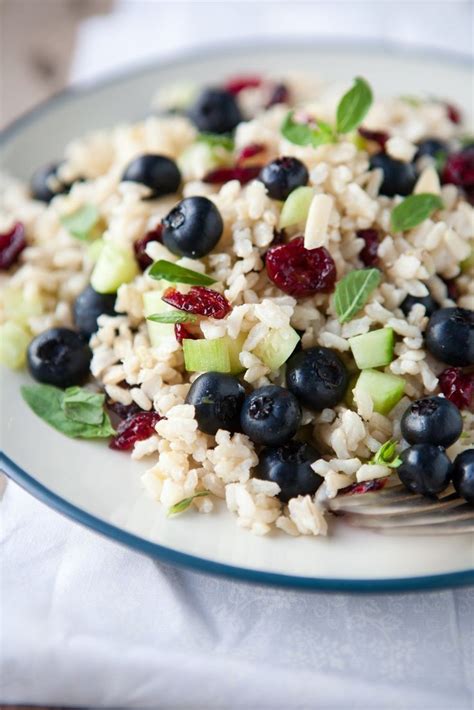 Blueberry Rice Salad Try Black Rice Hinode Brown Or Himalayan Pink