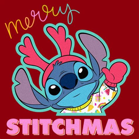 Men S Lilo And Stitch Merry Stitchmas T Shirt Cardinal Medium Lilo And Stitch Lilo And