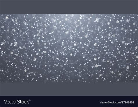 Christmas Snow Falling Snowflakes On Blue Vector Image