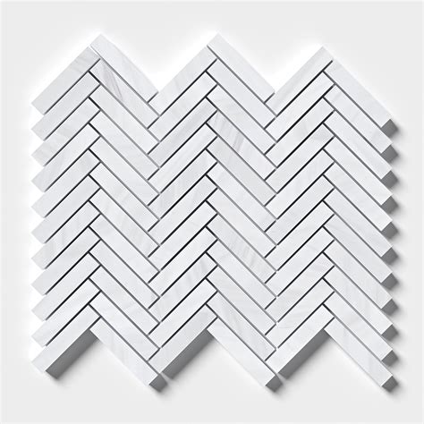 Bianco Dolomiti Classic Honed Herringbone Marble Mosaic X