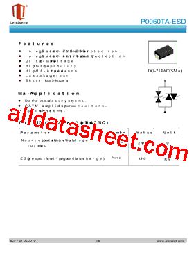 P0060TA ESD Datasheet PDF Shanghai Leiditech Electronic Technology