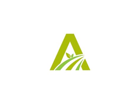 Letra vetorial a logotipo da agricultura logotipo da fazenda agrícola