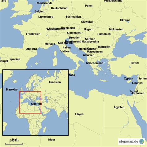 StepMap Mittelmeer Landkarte für Deutschland