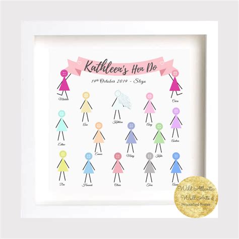 personalised hen  hen party wild atlantic wall arts gift keepsake