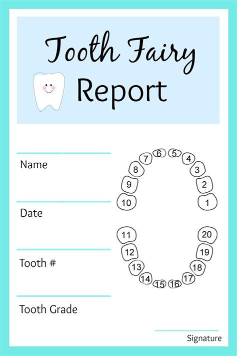 Tooth Fairy Ideas And Free Printables Tooth Fairy Letterhead Report Card