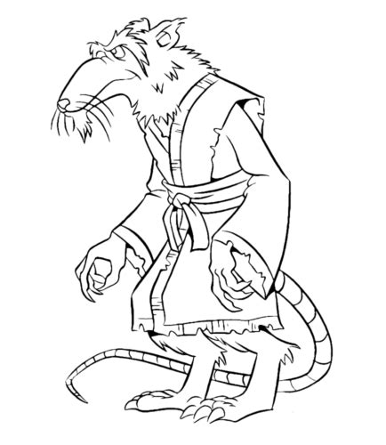 Tmnt Sensei Splinter Coloring Page Turkau