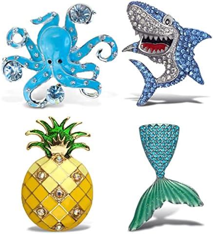 Amazon Aqua Beach Sparkling Refrigerator Magnet Set Silver