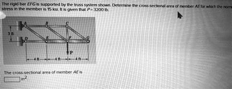 Solved The Rigid Bar Efg Is Supported By The Truss System Shown