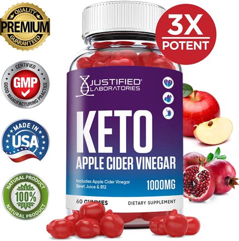 Buy 2 Pack Keto Apple Cider Vinegar Gummies 1000mg Acv Made From The