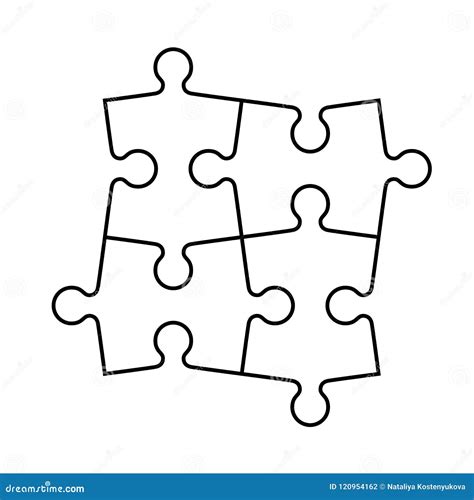 Set Of Puzzle Pieces Stock Vector Illustration Of Teamwork 120954162