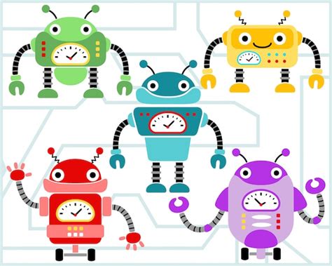 Premium Vector Vector Set Of Funny Robots Cartoon