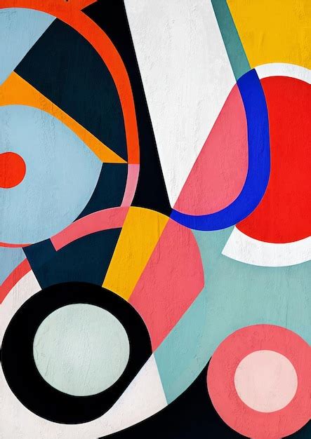 Premium Photo | Colorful modern abstract painting of geometric shapes