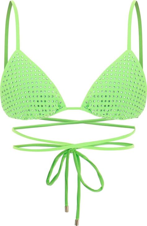 Self Portrait Rhinestone Triangle Bikini Top Shopstyle Two Piece
