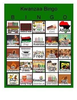 Kwanzaa Bingo By Breezy Teaching Tpt