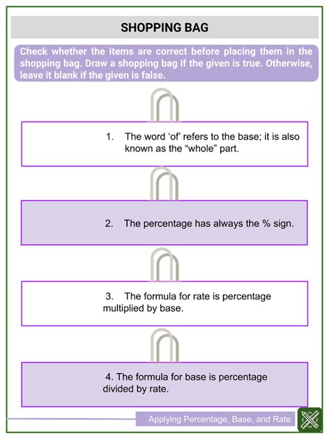 Finding Percentage Base And Rate Worksheets