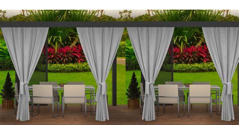 Rideaux D Ext Rieur X X Cm Gris Rideau Pour Pergola Imperm Able