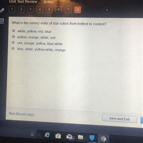 What Is The Correct Order Of Star Colors From Hottest To Coolest