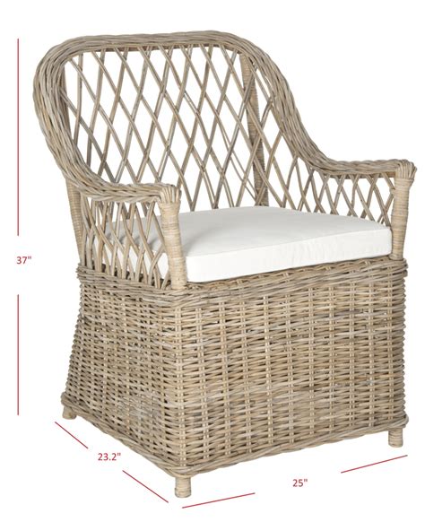 Safavieh Indoor Living Room Accent Maluku Rattan Arm Chair Natural