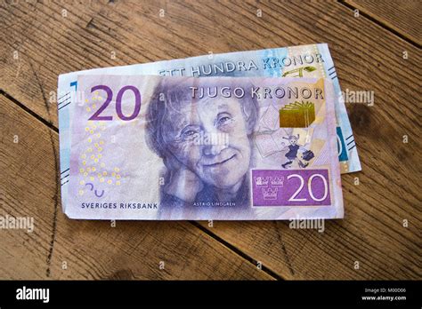 Astrid Lindgren Portrait Of Astrid Lindgren On A Swedish 20 Kronor