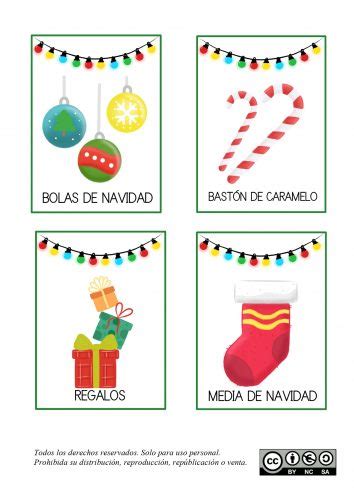 Tarjetas Vocabulario De Navidad En Espa Ol E Ingl S