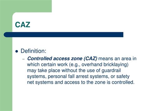 PPT CAZ Controlled Access Zones PowerPoint Presentation Free