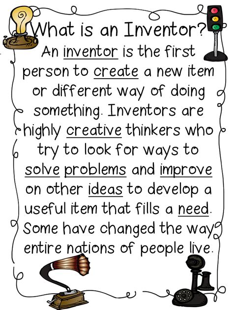 Inventions Worksheet For Fifth Grade