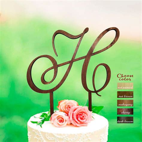 Letter H Cake Topper Initial Cake Topper Wedding Wedding - Etsy