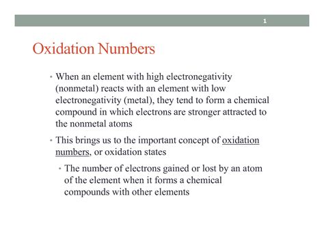 SOLUTION: Oxidation Numbers Rules and Examples Presentation - Studypool