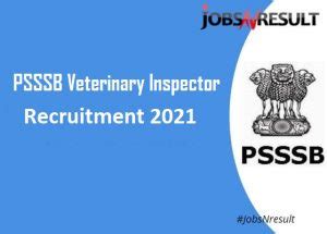 PSSSB Veterinary Inspector Recruitment 2021 Apply Online 866 Posts