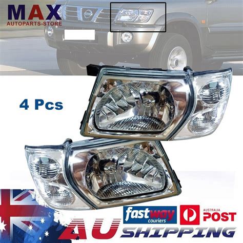 Pair Suits Nissan Patrol Gu Y Headlights Corner Lights