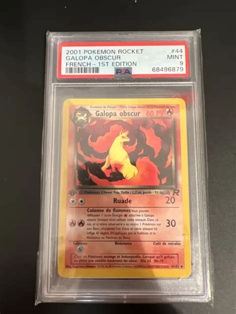 CARTE POKÉMON GALOPA Obscur 44 82 Team Rocket Edition 1 PSA 9 POP 1