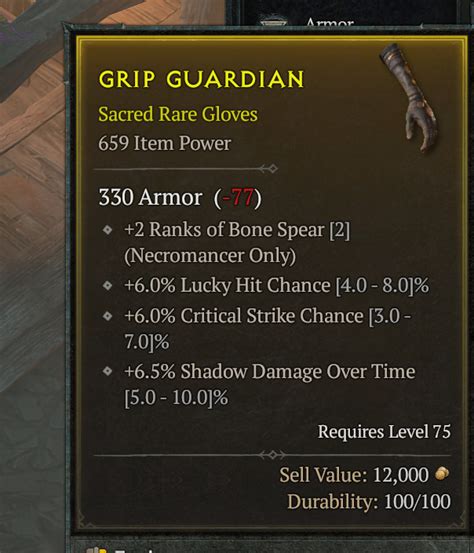 Necro Gloves Crit Luck Bone Spear Topic D Jsp