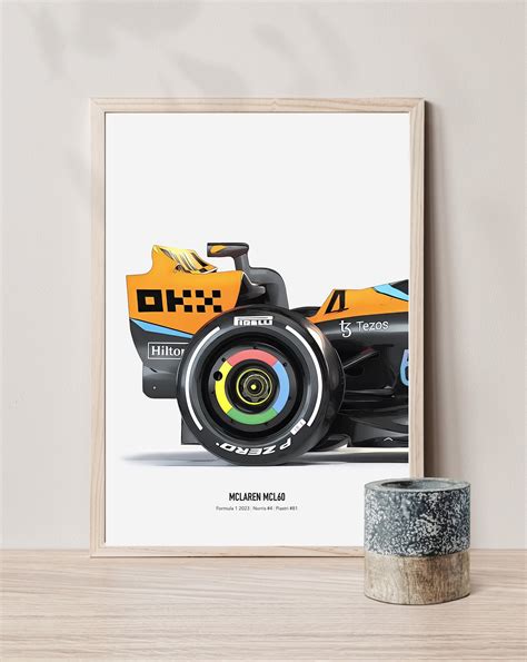 Set Of 3 2023 Mclaren F1 Mcl60 Art Poster Print Formula 1 Oscar