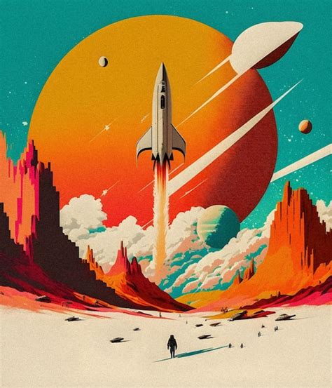 Premium Photo | Pop art minimalism retro futurism art environmental art space illustration ...