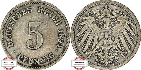 Pfennig E J Kursm Nze Aus Dem Kaiserreich Ss Ma Shops