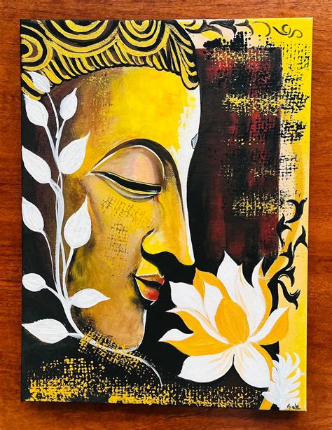 Buddha Painting Indian Art Wall Decor Wall Painting Buddha Art