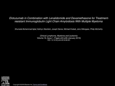 Elotuzumab In Combination With Lenalidomide And Dexamethasone For